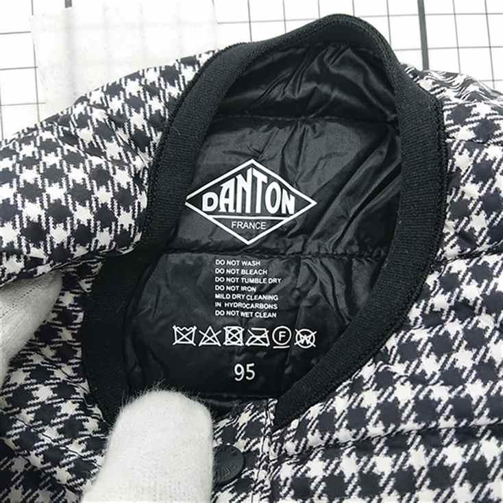 ◇ Θ ダントン DANTON フランス製 ダウンベスト 千鳥格子柄 95サイズ