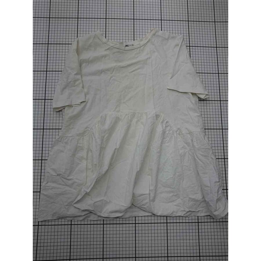 ◇ ⊂ ザラ ZARA フリルデザイン半袖カットソー ホワイト系 レディース 