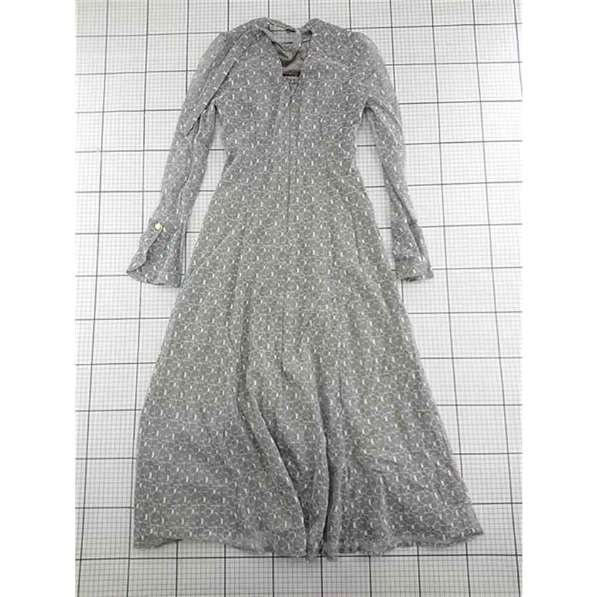 ◇ Θ ニアナ niana バックオープンジオメトリックドレス グレー系 M