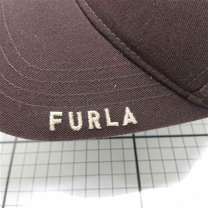 パテックフィリップ ブラウン コットンキャップ 刺繍ロゴ ◇ Θ フルラ FURLA ロゴ刺繍 コットンキャップ ブラウン系 Mサイズ