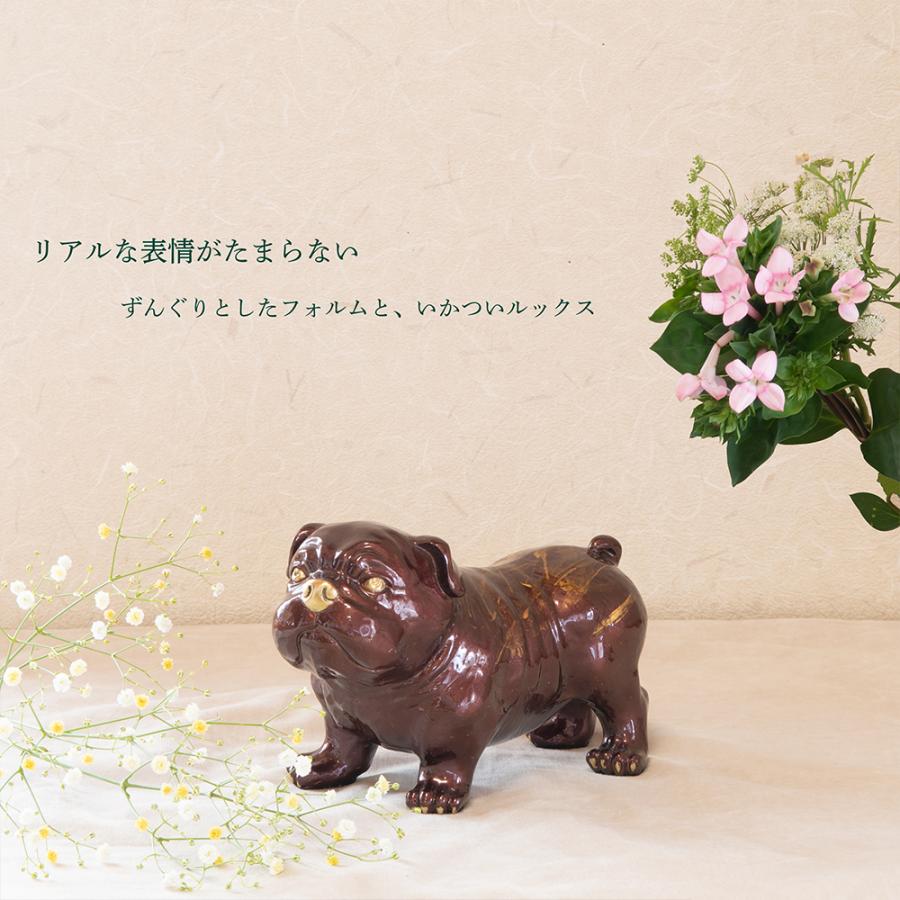 犬 ブルドッグ パグ 銅製 置物 銅像 紫 インテリア : 福和屋 - 通販