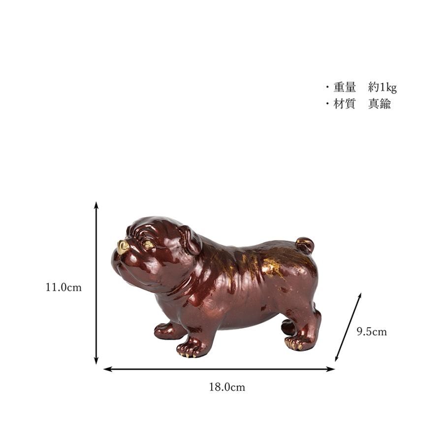 犬 ブルドッグ パグ 銅製 置物 銅像 紫 インテリア : 福和屋 - 通販