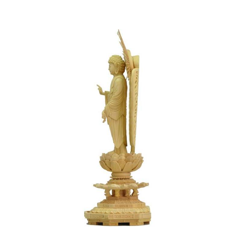 福和屋 仏像 浄土真宗西型本願寺派 阿弥陀如来 立像 柘植八角台座 西型