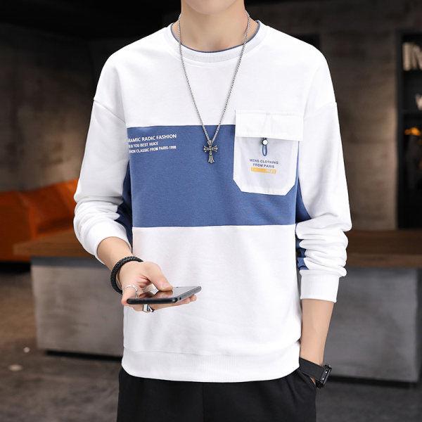 トレーナー メンズ プルオーバー 長袖 秋服トレーナー クルーネック かっこいい オシャレ ポケット付き 配色切替え 韓国ファッション 春 秋服 送料無料 21年製