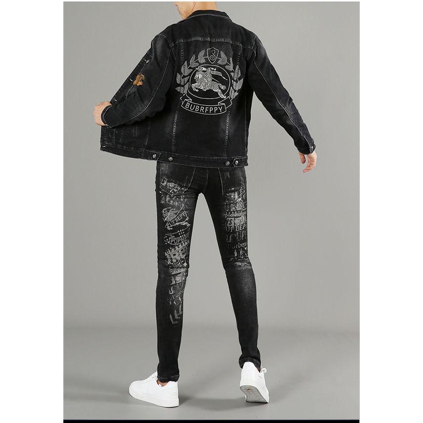 オープニング大セール 刺繍 デニムジャケット セットアップ スウェット オールインワン メンズ 上下 ジャージ 2点セット バイク お兄系 ファッション オシャレ ジャージ スウェット上下セット カラー ブラック Zernotok Com