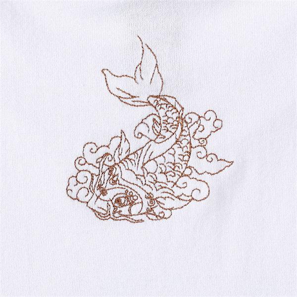 和柄刺繍 半袖Tシャツ メンズ 刺繍鯉 和柄tシャツ 和柄刺繍半袖T