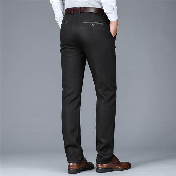 暖パンツ メンズ スラックス 黒パン 暖パン ストレッチパンツ 厚手