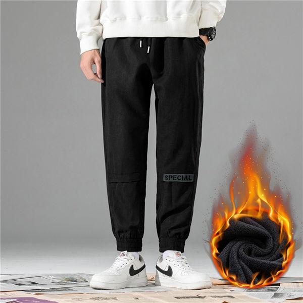 暖パン メンズ カーゴパンツ ジョーカーパンツ リブパンツ 裏起毛 厚手 暖かい スウェットパンツ サルエルパンツ リボン付き 冬ズボン 秋冬 送料無料 予約受付中