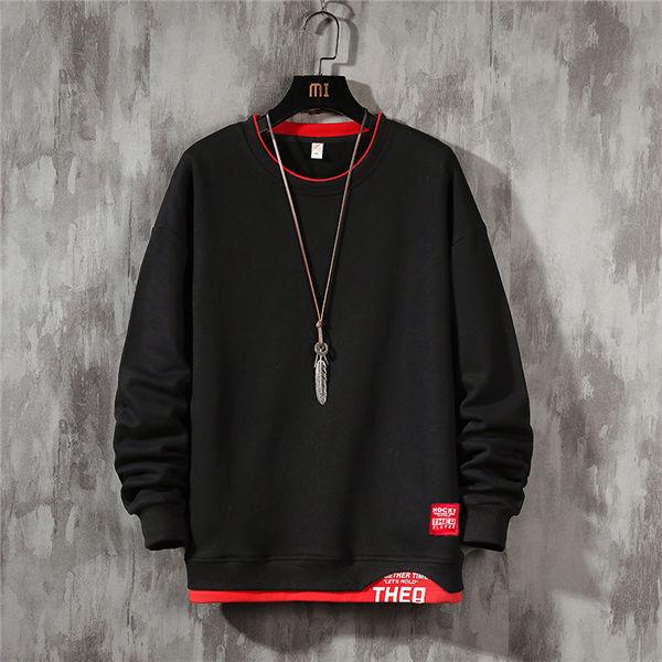 トレーナー メンズ トップス カジュアルアウター 重ね着風 Uネック ルームウェア スポーツウェア 韓国風 ハイネック オシャレ 春秋 送料無料 21高い素材