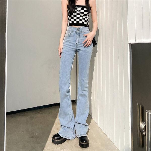 ハイウエスト美脚脚長 ブーツカットパンツ レディース 春夏の 女性用