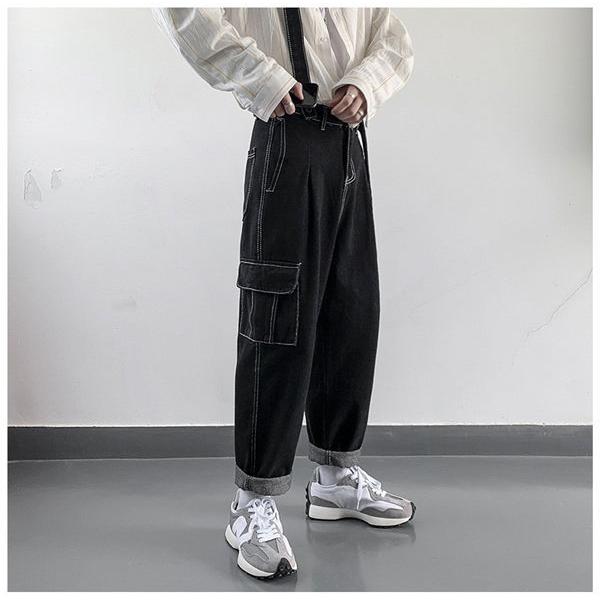 サロペット メンズ デニムパンツ オーバーオール ジーパン サロペット