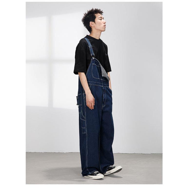 サロペット メンズ オーバーオール ジーパン ジーンズ ワイドパンツ