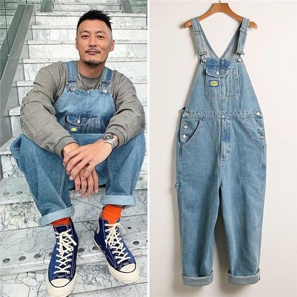 サロペット メンズ デニムパンツ ジーンズ ペアルック リンク