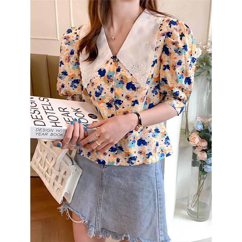 ブラウス レディース 花柄 夏 半袖 おしゃれ シャツ ファッション オフィス カジュアル 夏服 お洒落 大人 可愛い 40代 30代 代 送料無料 Kbvksp 服屋123 通販 Yahoo ショッピング