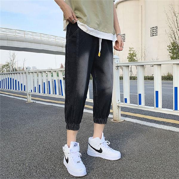 クロップドパンツ メンズ 黒デニムパンツ 七分丈 刺繍 英語文字 ストレッチパンツ スウェットパンツ テーパードパンツ 春夏 Kkyytp0007 服屋123 通販 Yahoo ショッピング