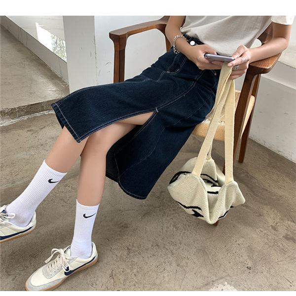 ロングスカート デニムスカート レディース デニム スカート スリット デニム スカート Aラインスカート ハイウエスト 春 夏 送料無料 Kmdytwq0041 服屋123 通販 Yahoo ショッピング