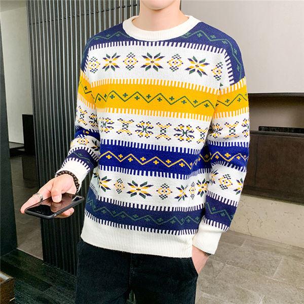 ニットセーター メンズ 総柄ニット 長袖ニット モックネック 秋冬ニット セーター プルオーバー ニット カットソー 韓国風 秋冬 送料無料 Maoyinen0041 服屋123 通販 Yahoo ショッピング