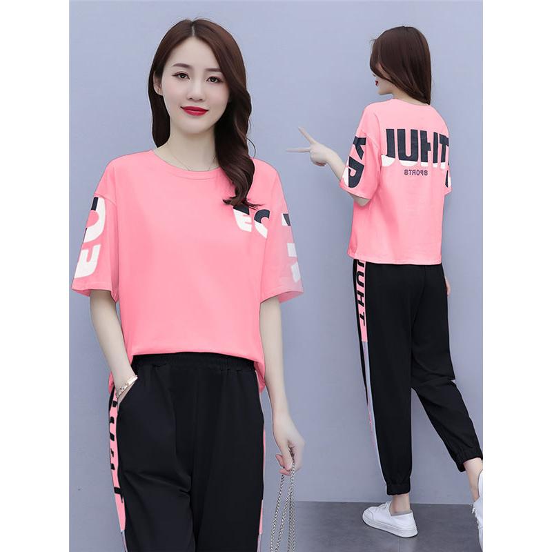 ジャージ レディース スウェット上下セット セットアップ プリント 英文字 カジュアル 夏 きれいめ 半袖 パンツ 2点セット 着痩せ 送料無料 Mnvxietz0063 服屋123 通販 Yahoo ショッピング