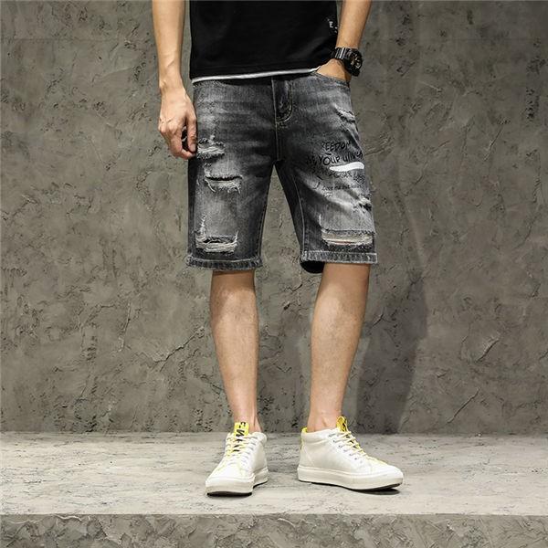 メンズ ジーンズ デニムショートパンツ ダメージデニムパンツ 半ズボン 黒デニムパンツ オシャレ お兄系 美シルエット 春夏 送料無料 Nrduenku0042 服屋123 通販 Yahoo ショッピング