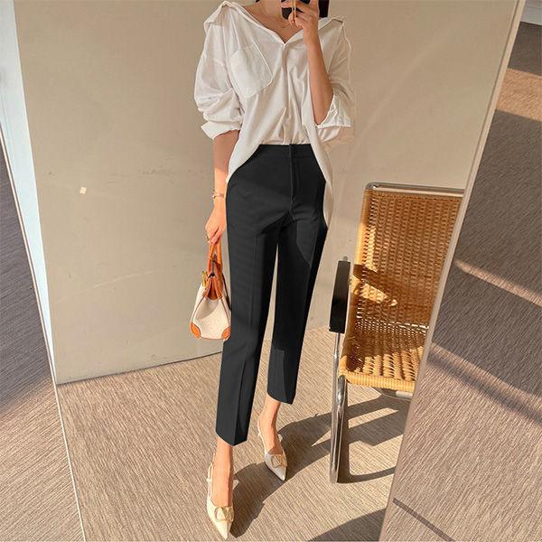 新品☆6L黒無地ストレッチ9分丈テーパードパンツスーツお仕事フォーマル☆w456 楽天市場】テーパードパンツ 9分丈 スラックス オフィス