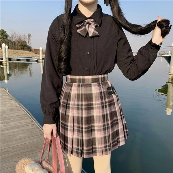 買物 Jk制服 セーラー服 上下セット 長袖 かわいい チェック柄 学院風 学生服 フリルスカート ミニ丈 ハロウィン 学園祭 入学式 卒業式 コスチューム 春夏秋 Cosplay