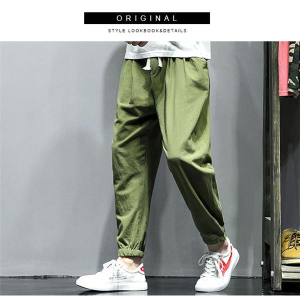 リネンパンツ メンズ テーパードパンツ 綿麻パンツ 綿麻ズボン 夏