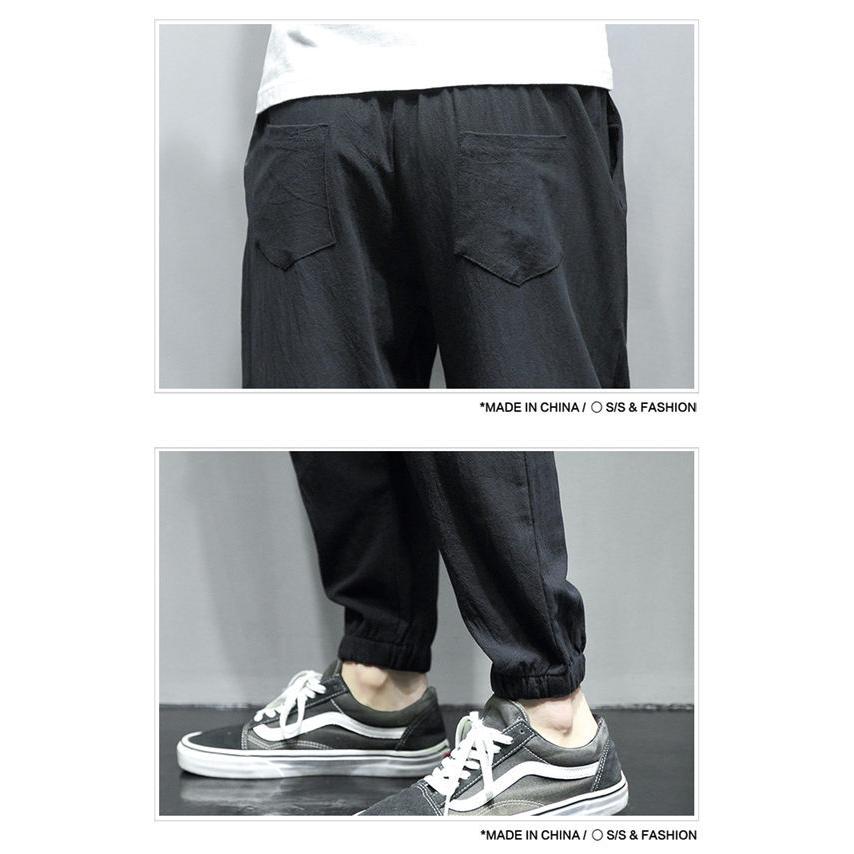 リネンパンツ メンズ テーパードパンツ 綿麻パンツ 綿麻ズボン 夏