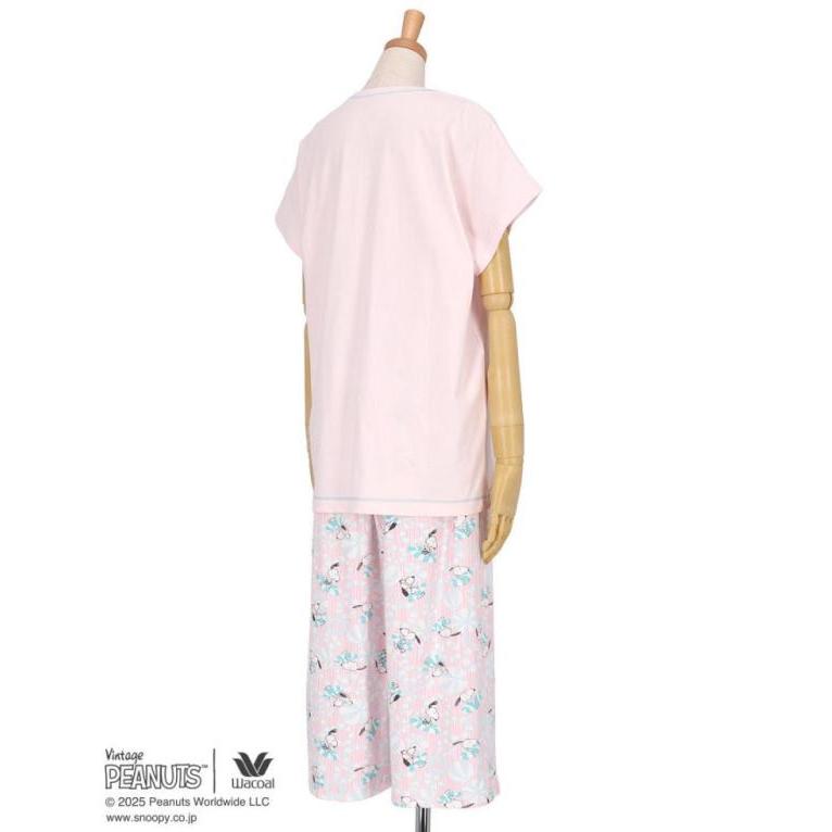 ワコール　新品ミントンパジャマ　7分袖　8分丈ズボン　デパート購入　ピンク系 ワコール 新品ミントンパジャマ 7分袖 8分丈ズボン デパート購入