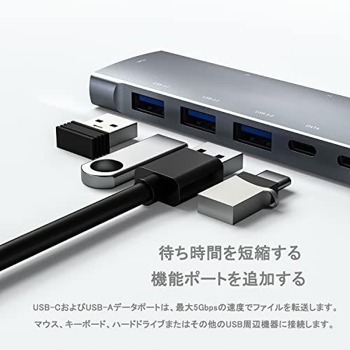 9in1最新iPad Pro 2021-2018/iPad Air 4 専用ドッキングハブ USB-C ハブ 4K HDMI出力 3xUSB3.0 5｜fukuyatokyo｜03
