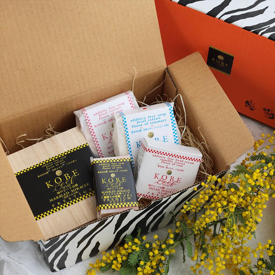 【公式】神戸ビーフ石鹸「霜降りの奇跡」「霜降りの奇跡・プチ」「海の澪」「薔薇の艶」「乳白の潤い」フルセット　無添加石鹸 無添加ハンドソープ | 