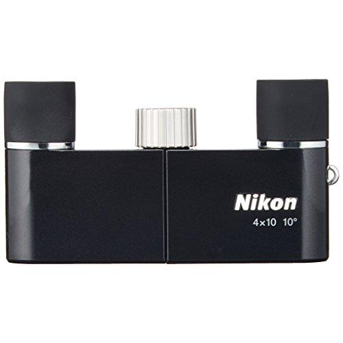 Nikon 双眼鏡 遊 4X10D CF ダハプリズム式 4倍10口径 エボニーブラック 4X10DCF (日本製) エボニーブラック 厚さ19mm 最薄 ニコン