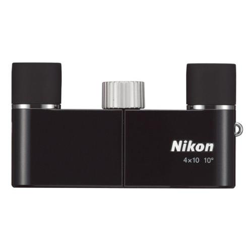 Nikon 双眼鏡 遊 4X10D CF ダハプリズム式 4倍10口径 エボニーブラック 4X10DCF (日本製) エボニーブラック 厚さ19mm 最薄 ニコン