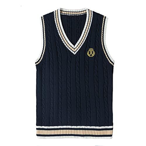 [Formva] スクールベスト 女子学生 制服 Vネック チョッキ 100％綿 ニットベスト ノースリーブセーター スクール ?