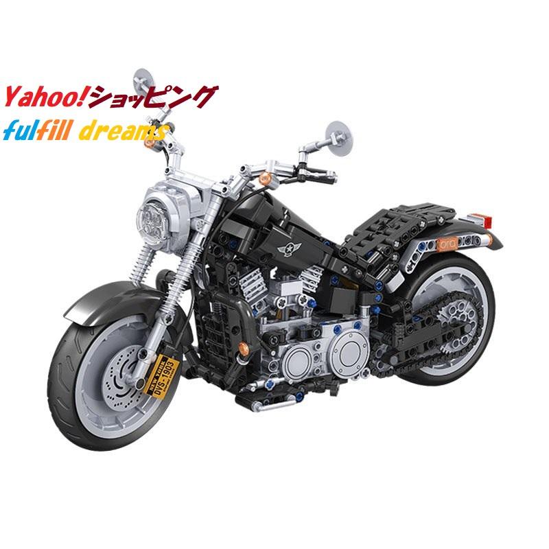 レゴ 互換品 ハーレーダビッドソン ファットボーイ 風 デザイン スポーツバイク スーパーバイク レース テクニック クリスマス プレゼント