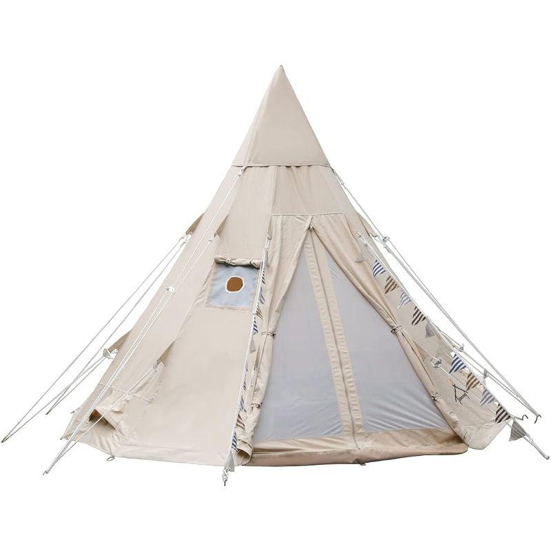 glamcamp ワンポールテント 3M 1~3人 ポリコットン 焚火可 防水 耐風 コットンテント TC素材 煙突穴付き多機能ピラミッドテ ワンポールテント 3M 3人 ポリコットン 焚火可 防水 耐風 コットンテント TC素材 煙突穴付き多機能ピラミッドテ