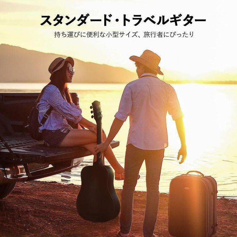 Donner アコースティックギター 初心者セット スプルースとマホガニー製 ミニギター 36インチ ドレッドノート 右利き 持ち運び便利 アコースティックギター 初心者セット スプルースとマホガニー製 ミニギター 36インチ ドレッドノート 右利き 持ち運び便利