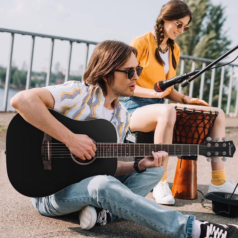 Donner アコースティックギター 初心者セット スプルースとマホガニー製 ミニギター 36インチ ドレッドノート 右利き 持ち運び便利 アコースティックギター 初心者セット スプルースとマホガニー製 ミニギター 36インチ ドレッドノート 右利き 持ち運び便利