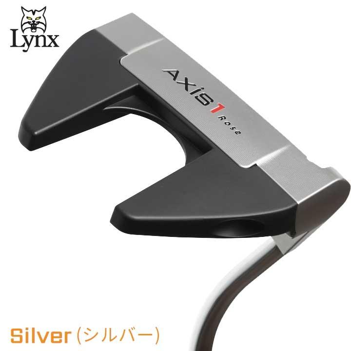 リンクス ゴルフ アクシスワン ローズ シルバー マレット パター LYNX Axis1 Rose｜full-shot