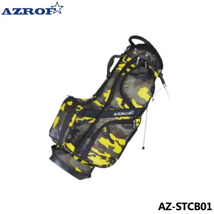 アズロフ AZ-STCB01 スタンドキャディバッグ No.113 アーバンカモイエロー 9.0型 2.7kg 軽量 46インチ対応 10p