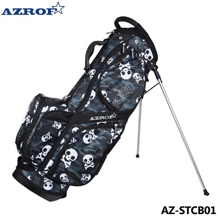 アズロフ AZ-STCB01 スタンドキャディバッグ No.207 ドクロカモブラック 9.0型 2.7kg 軽量 46インチ対応 10p