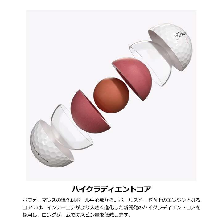 Titleist（タイトリスト） プロ V1x ゴルフボール ホワイト ハイ