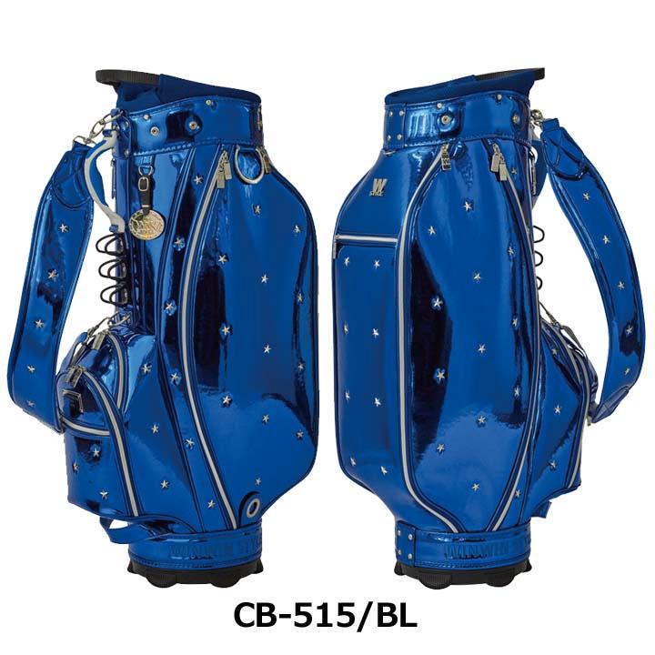 ウィンウィンスタイル CB-515 シャイニングスター ミラー ブルー CART BAG GOLD Version ゴルフキャディバッグ 2023年7月末発売予定｜full-shot｜02