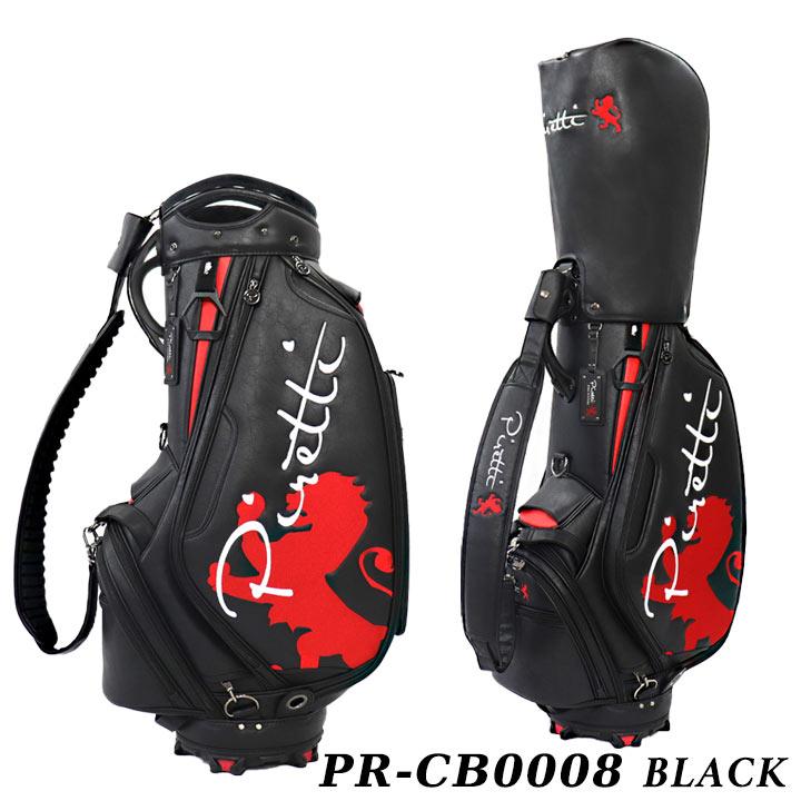 ピレッティ  PR-CB0008 キャディバッグ ブラック 9型 5.1kg 5分割 47インチ対応  合成皮革  Cart Bag Black  ゴルフバッグ  カート式｜full-shot｜02