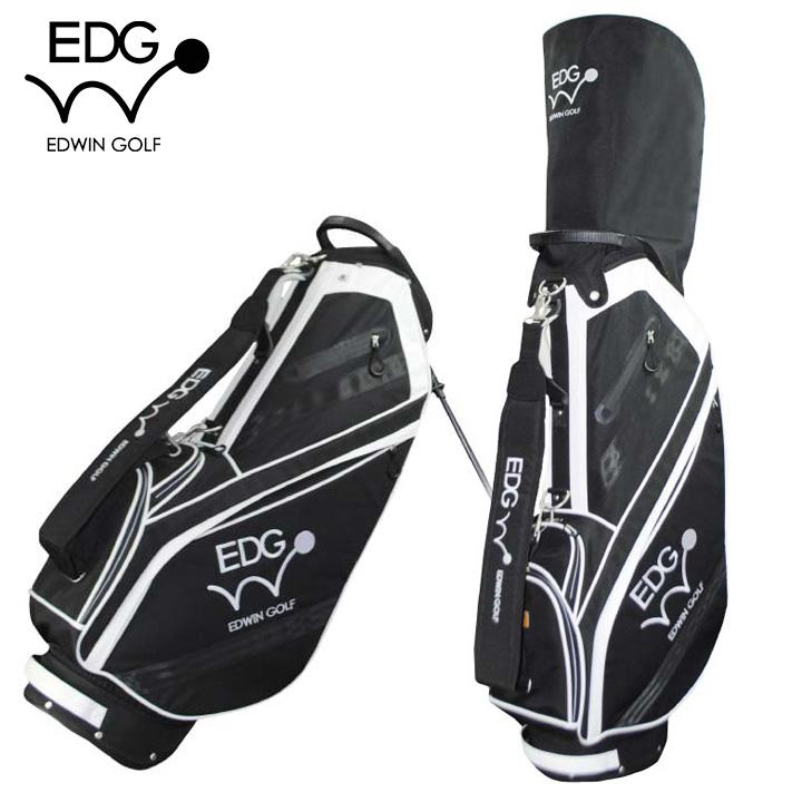 極美品❗️フォルクスワーゲン アスリート 合成革製 9型キャディバッグ　限定モデル EDWIN GOLF 9.5型スタンドバッグ EDCB-3479 キャディバッグ (ブラック