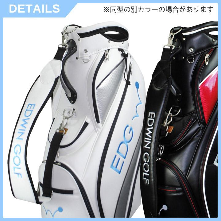 EDWIN GOLF ATHLETE キャディバッグ ブラック レッド EDWIN GOLF 9.5型キャディバッグ｜レザックス