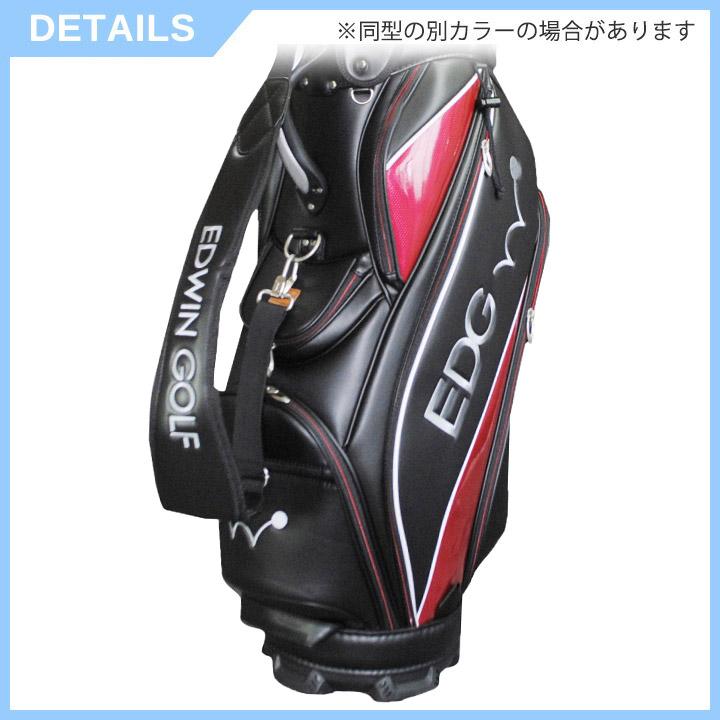 EDWIN GOLF ATHLETE キャディバッグ ブラック レッド EDWIN GOLF 9.5型キャディバッグ｜レザックス