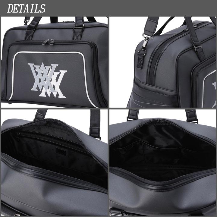 専用 ANEW ボストンバッグ アニュー AGEUUBB01BKF ダブルロゴ ボストンバッグ ANEW DOUBLE