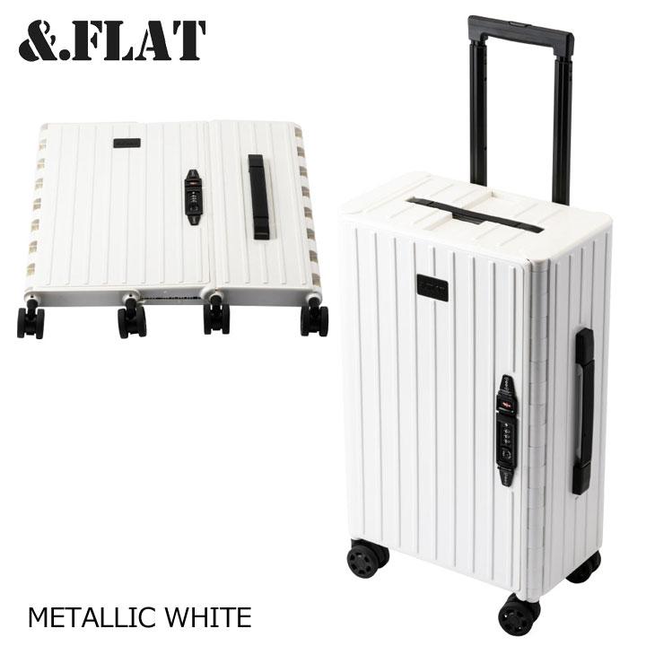アンドフラット&FLATホワイトメタリック折り畳キャリーFL14-4-00001 ＆.FLAT アンドフラット 折り畳みキャリーケース メタリックカラー
