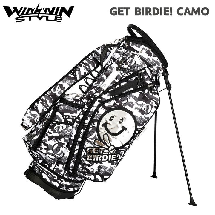 ウィンウィンスタイル CB-166 ゲットバーディカモ (ホワイト)  軽量 スタンドバッグ GET BIRDIE! CAMO  STAND BAG ゴルフキャディバッグ WINWIN STYLE WINWIN STYLE（ウィンウィンスタイル） CB-166 ゲットバーディカモ