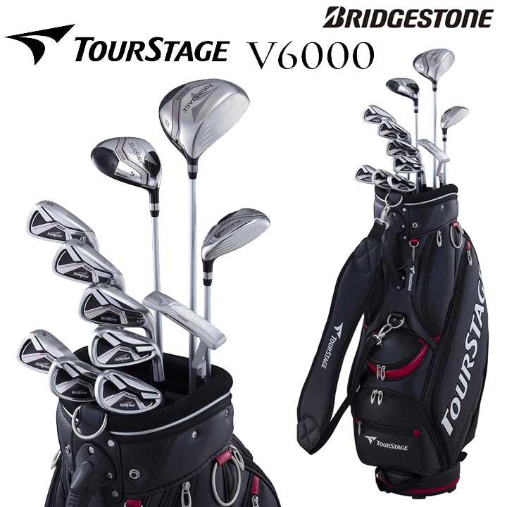 ブリヂストン ツアーステージV6000 メンズR 11本 美品 フルセット TOURSTAGE ブリヂストン ツアーステージ V6000 キャディバッグ付 11本